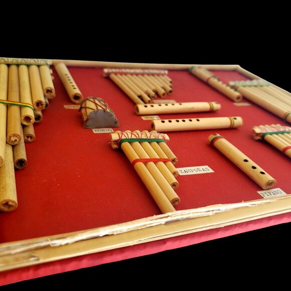 Ecuadorian Zampona Pan Flute Set Miniature Display Vintage Handmade - Picture 4 of 14